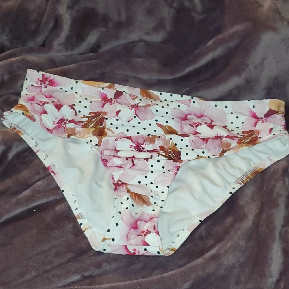 Alex Marie floral /polka dot bikini bottom sz 14